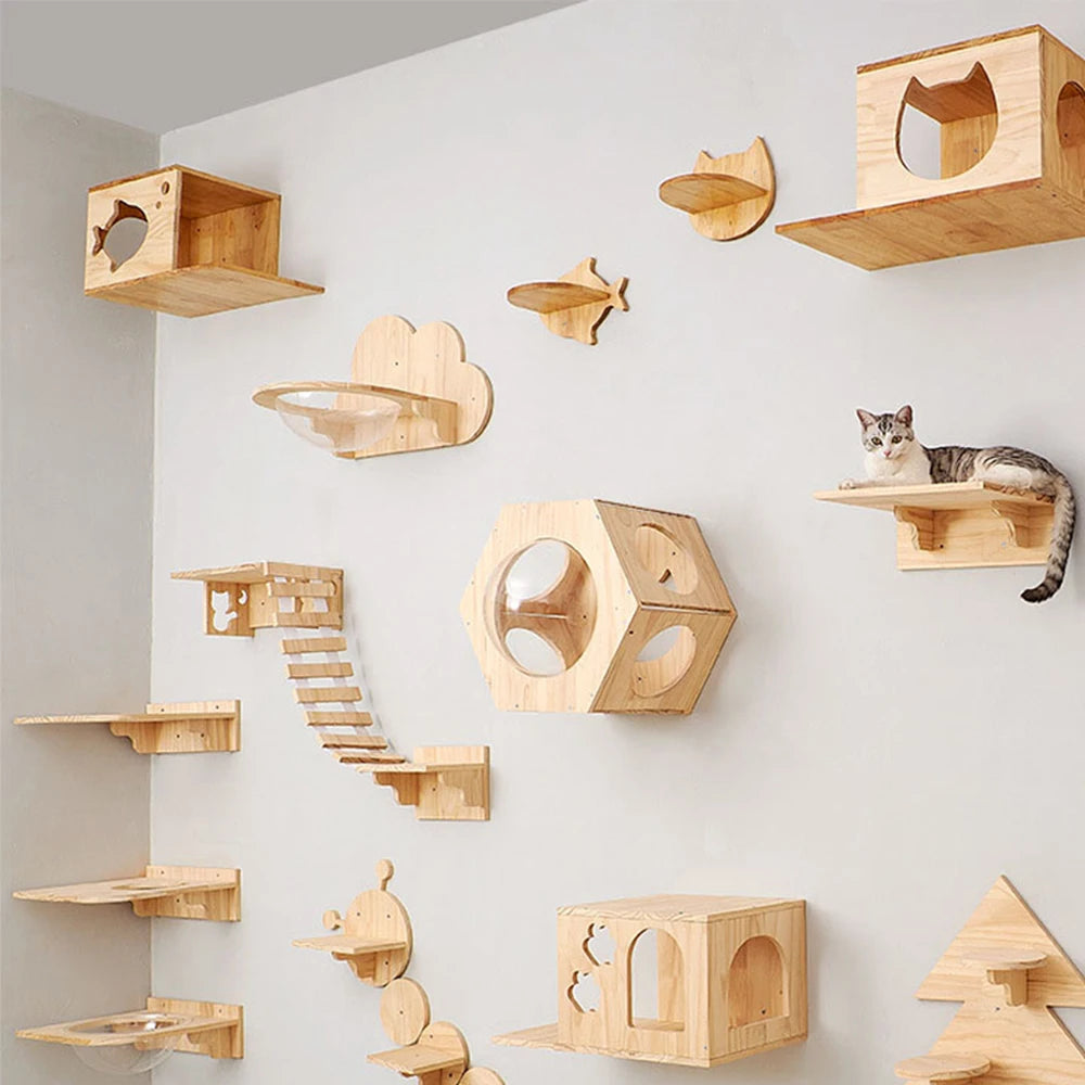 Wall-Mounted Cat Climbing Shelf